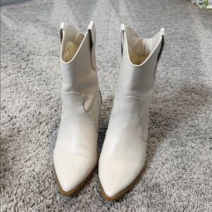 BAMBOO White Ankle Boots for Women
